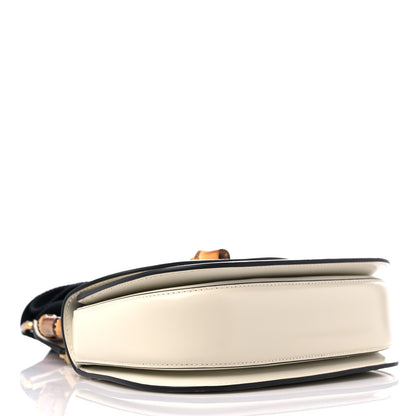 Gucci Boarded Dyana Lux Calfskin Web Small Bamboo 1947 Top Handle Bag Mystic White 4 of 9