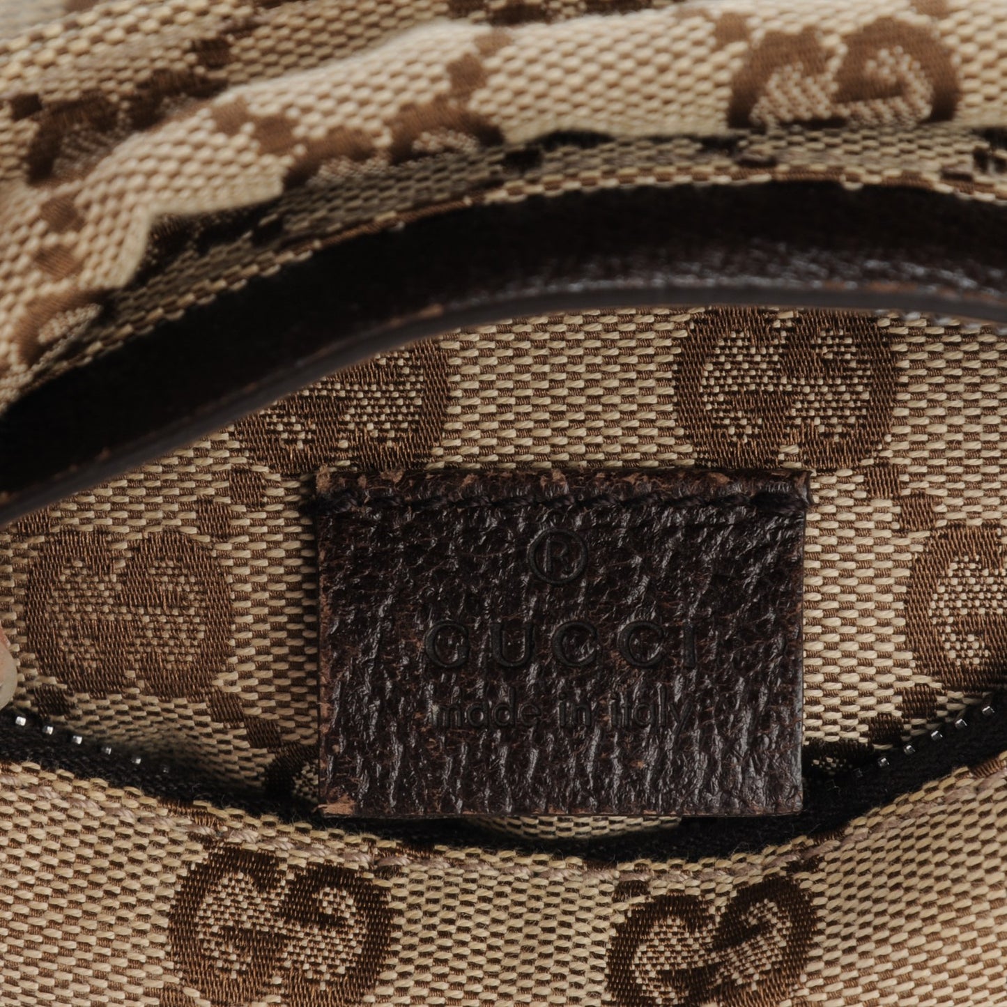 GG Monogram Double Pocket Belt Bag Dark Brown