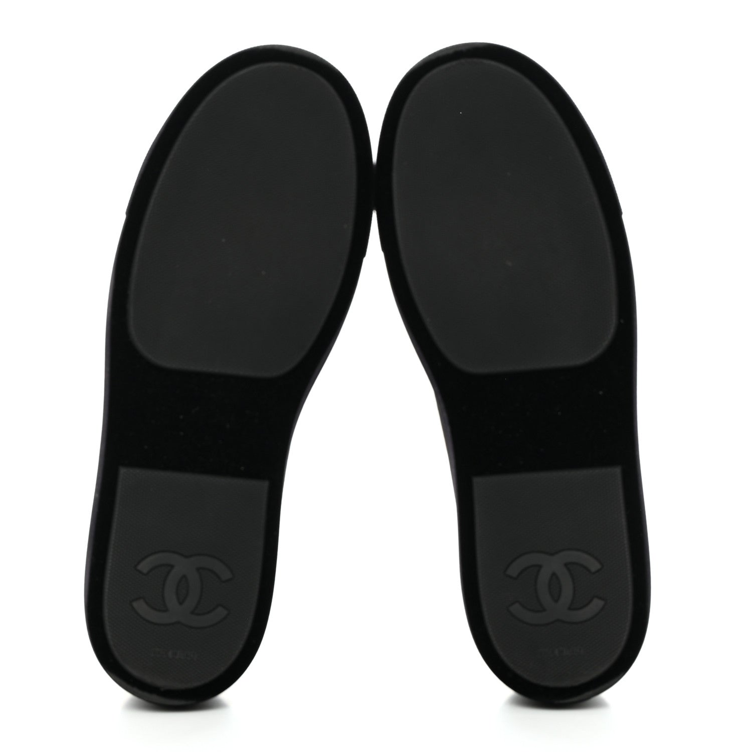 Chanel Velvet Womens CC Sneakers 40 Black 5 of 8