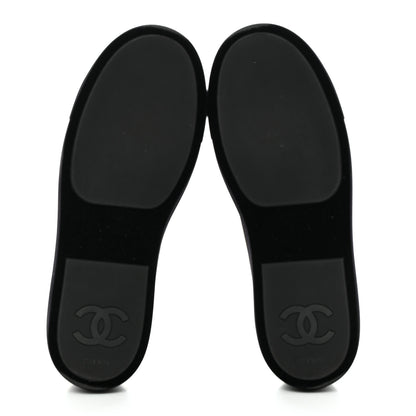 Chanel Velvet Womens CC Sneakers 40 Black 5 of 8
