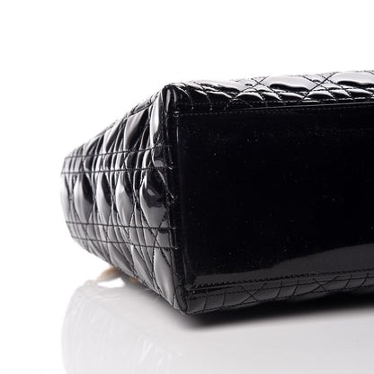 Christian Dior Patent Cannage Medium Lady Dior Black 9 of 18