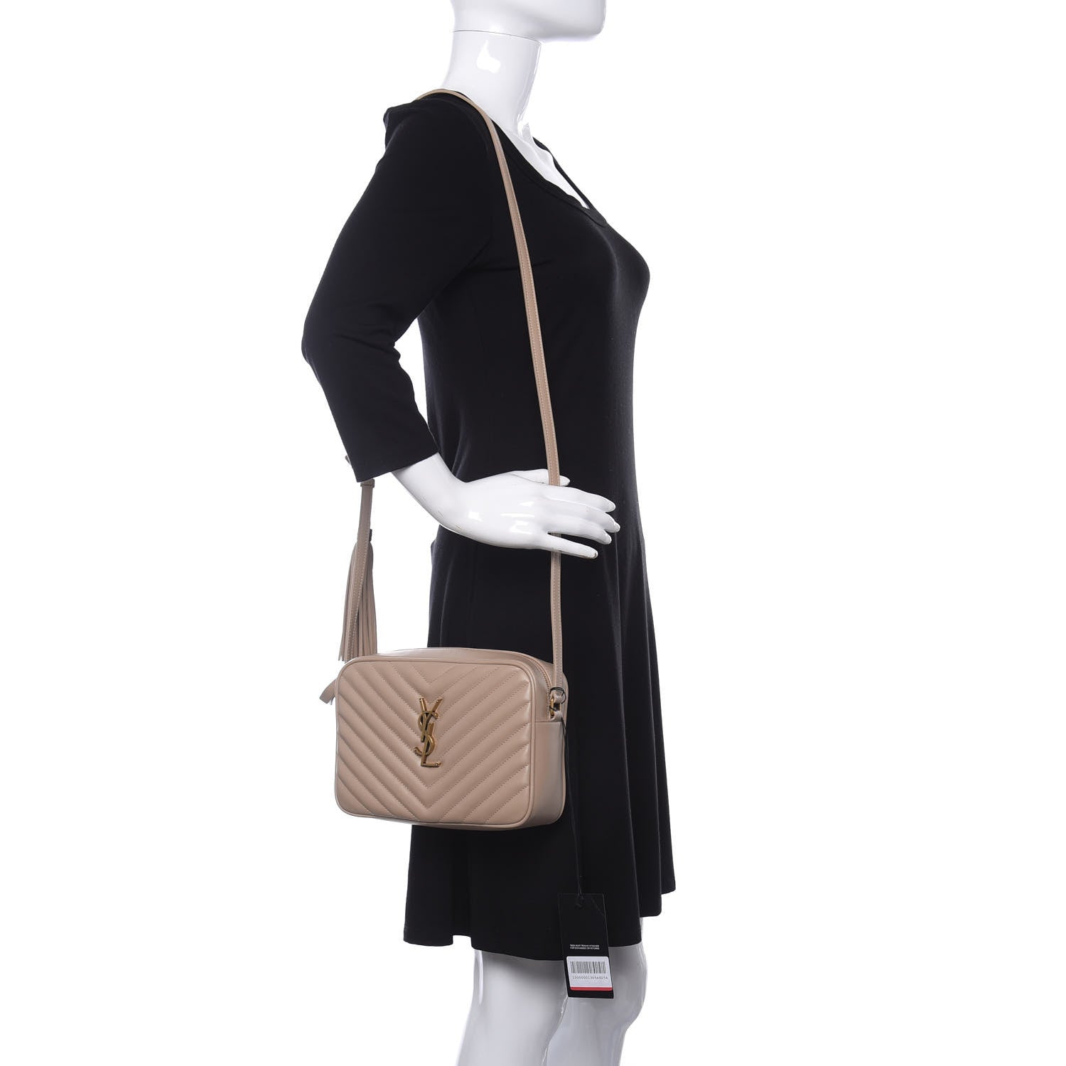 Saint Laurent Calfskin Matelasse Monogram Lou Camera Bag Dark Latte 2 of 9
