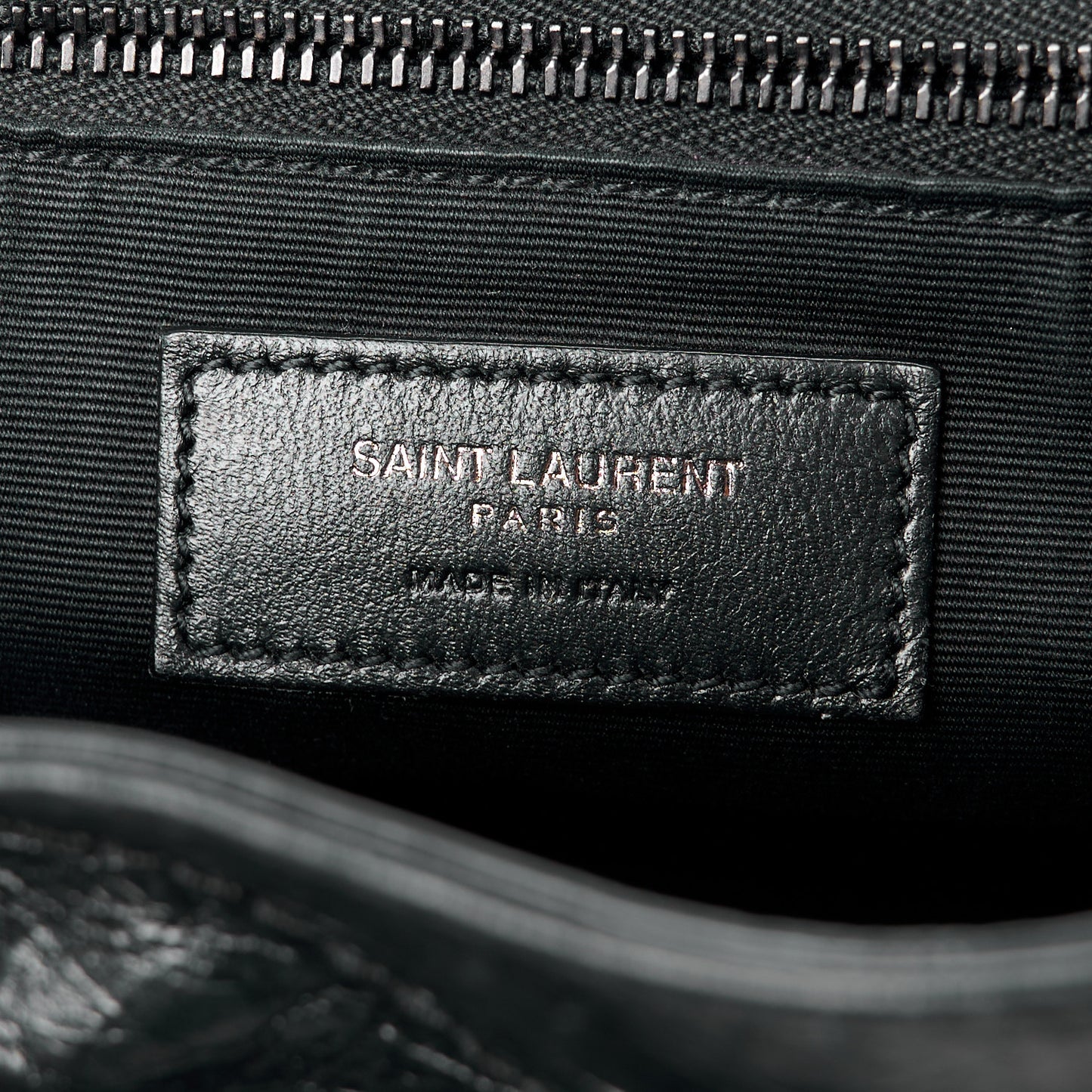 Crinkled Calfskin Matelasse Monogram Medium Niki Chain Satchel Black