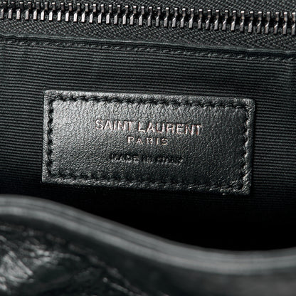 Saint Laurent Crinkled Calfskin Matelasse Monogram Medium Niki Chain Satchel Black 7 of 15