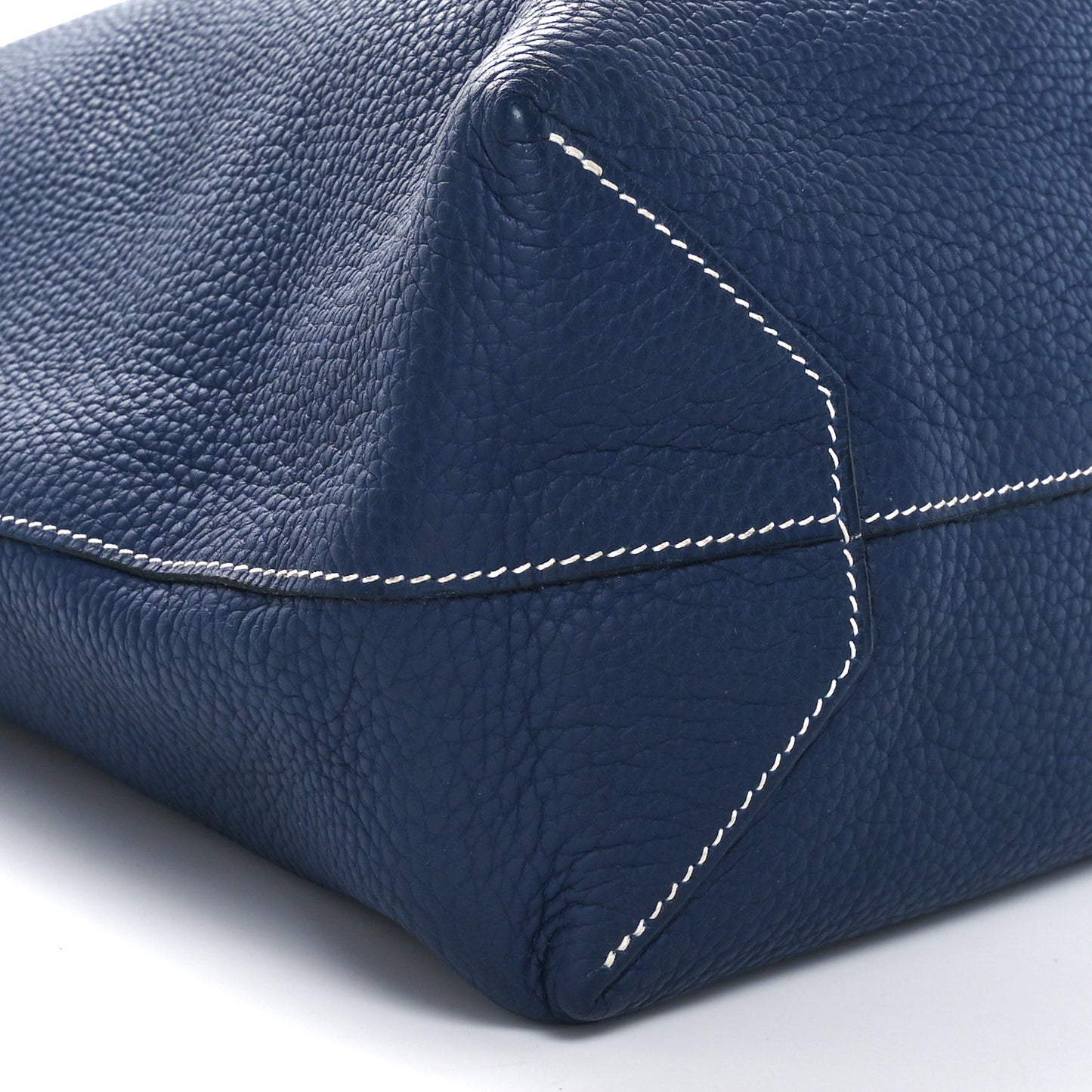 Veau Sikkim Taurillon Clemence Double Sens 36 Reversible Tote Bleu Electrique Bleu De Malte