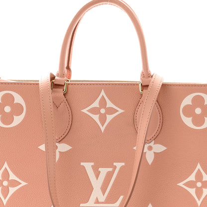 Louis Vuitton Empreinte Monogram Giant Onthego MM Rose Trianon Creme 7 of 11