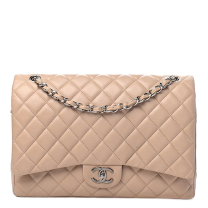 Chanel Caviar Quilted Maxi Double Flap Light Beige 1 of 9