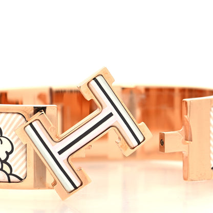 Hermes Enamel Pegase Pop Wide Clic Clac H Bracelet L Sable Soie 4 of 5