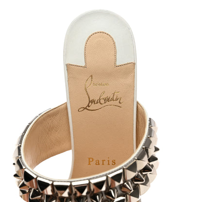 Christian Louboutin Calfskin Studded Tina Goes Mad 55 Slide Sandals 40 White 6 of 7