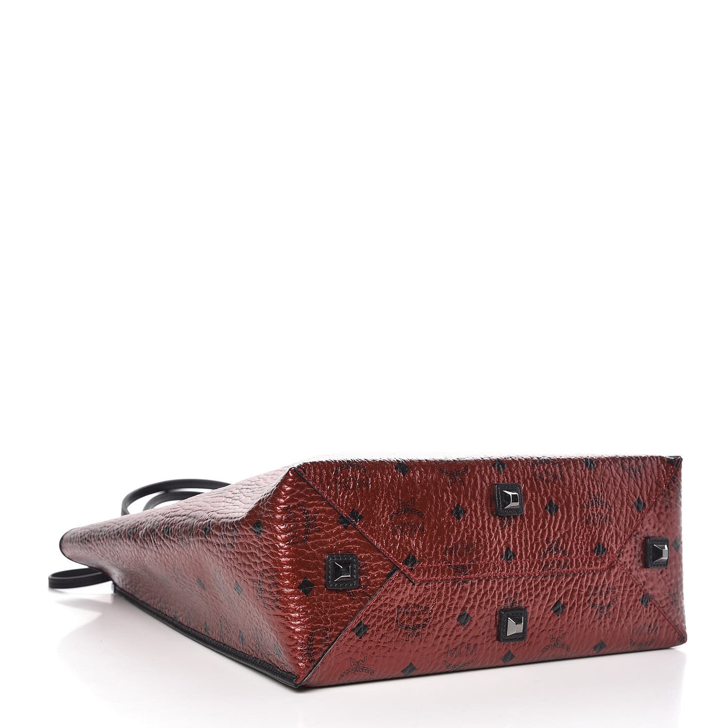 Metallic Visetos Medium Kira North South Shopper Tote Scooter Red