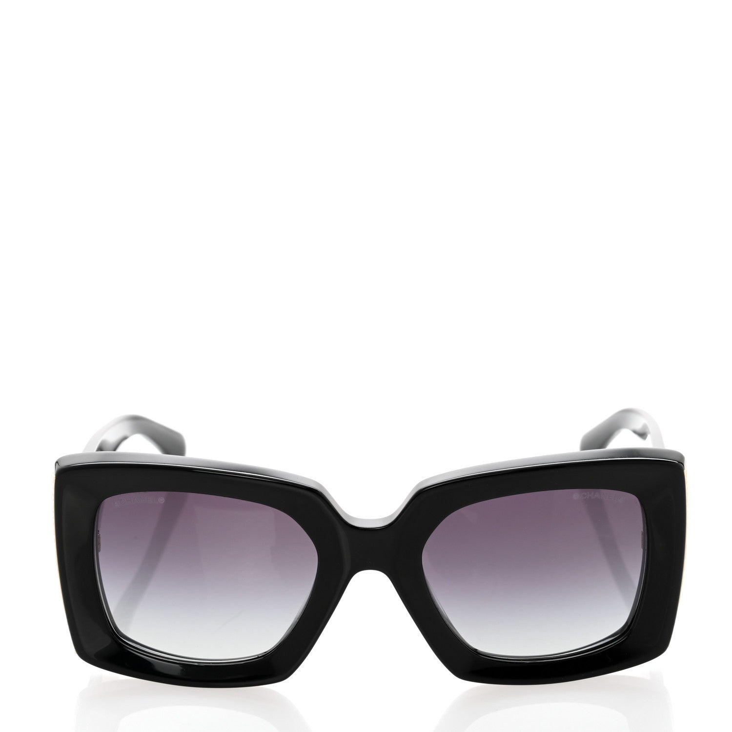 Chanel Acetate Rectangle Sunglasses 5435 Black 2 of 8