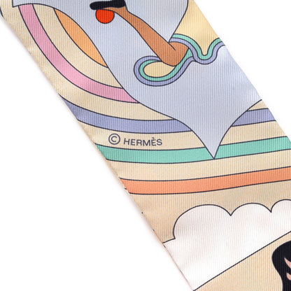 Hermes Silk Carres Volants Twilly Jaune Soufre Ciel Vert Jade 4 of 4