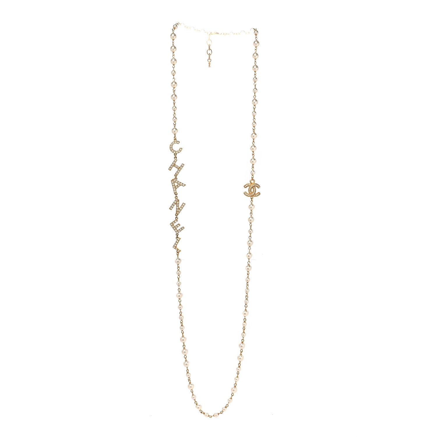 Chanel Pearl Crystal 90's Icon CC Necklace Gold 3 of 5