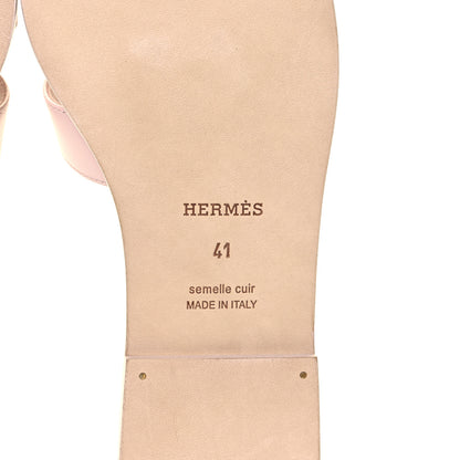 Hermes Box Calfskin Oran Sandals 41 Rose Pale 6 of 9