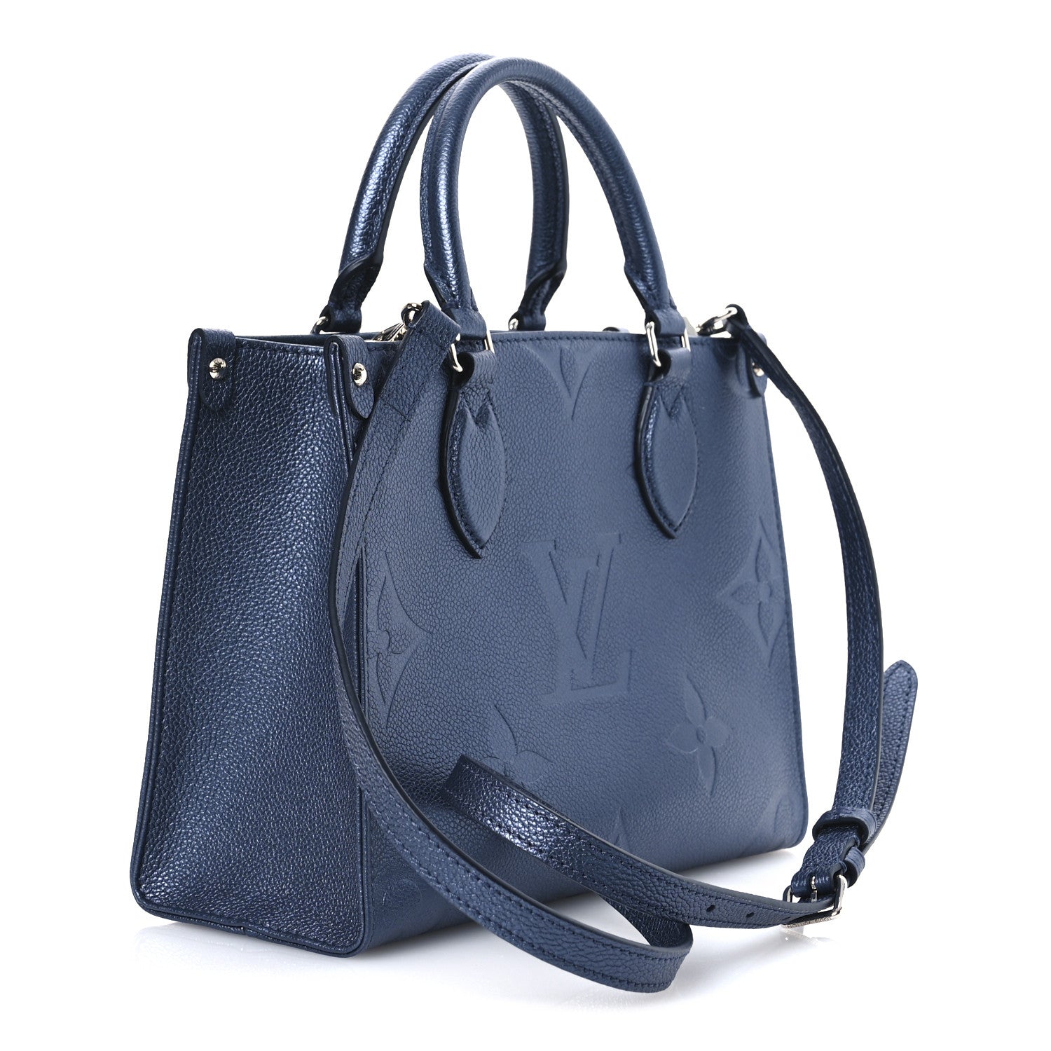 Louis Vuitton Metallic Empreinte Monogram Giant Onthego PM Navy Nacre 3 of 9