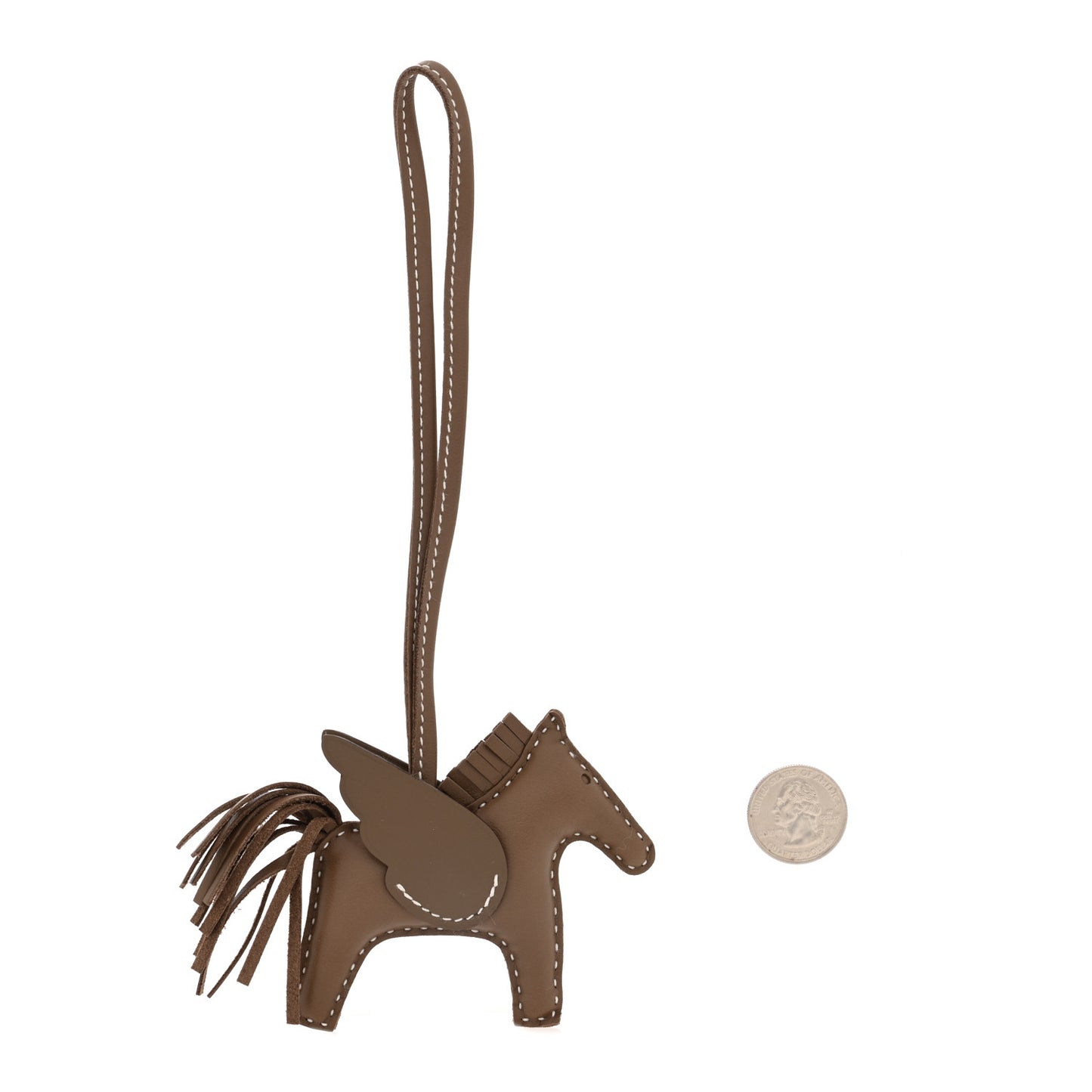 Milo Lambskin Grigri Rodeo Pegase Horse Bag Charm PM Etoupe