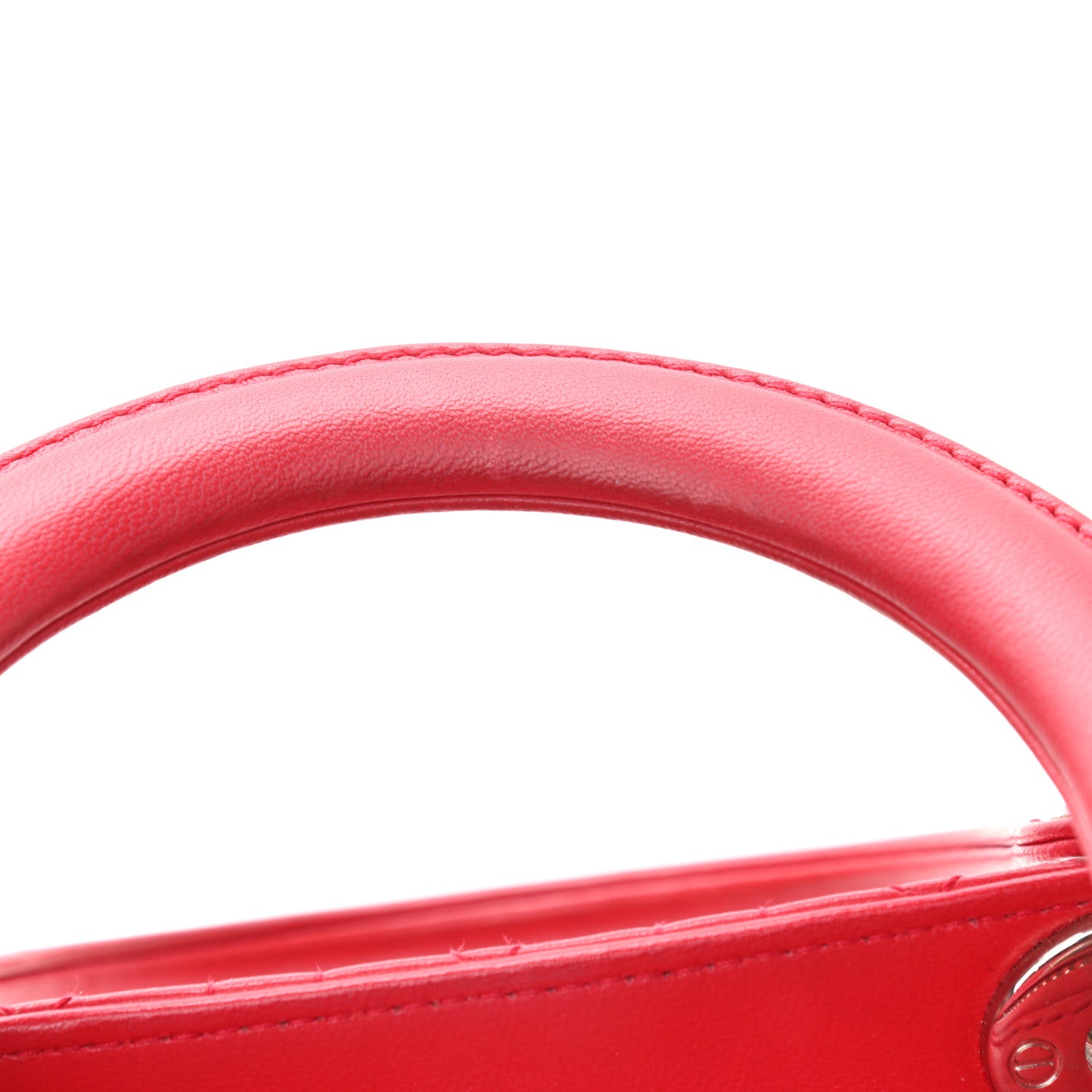 Christian Dior Lambskin Cannage Medium Lady Dior Red 9 of 12