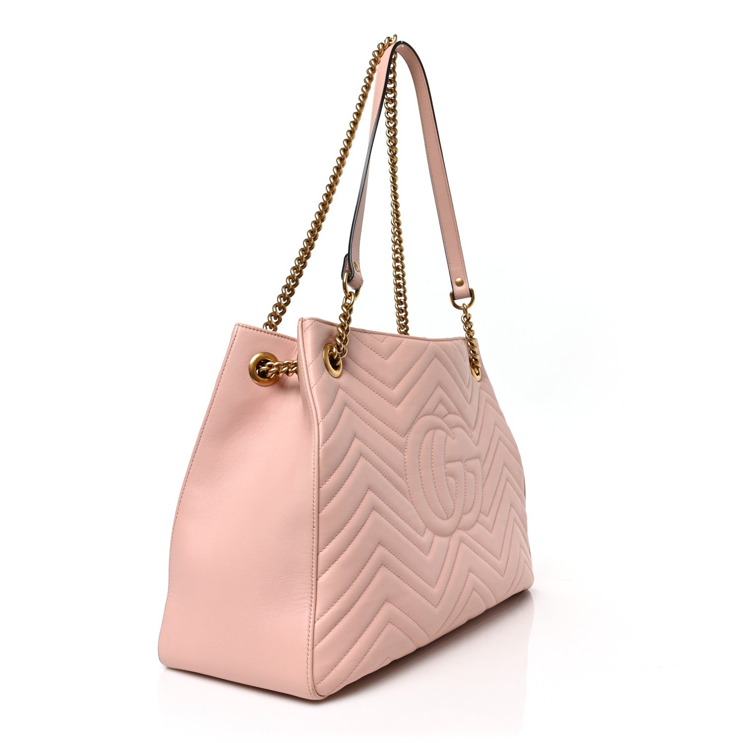 Gucci Calfskin Matelasse Medium GG Marmont Shoulder Tote Bag Perfect Pink 3 of 9
