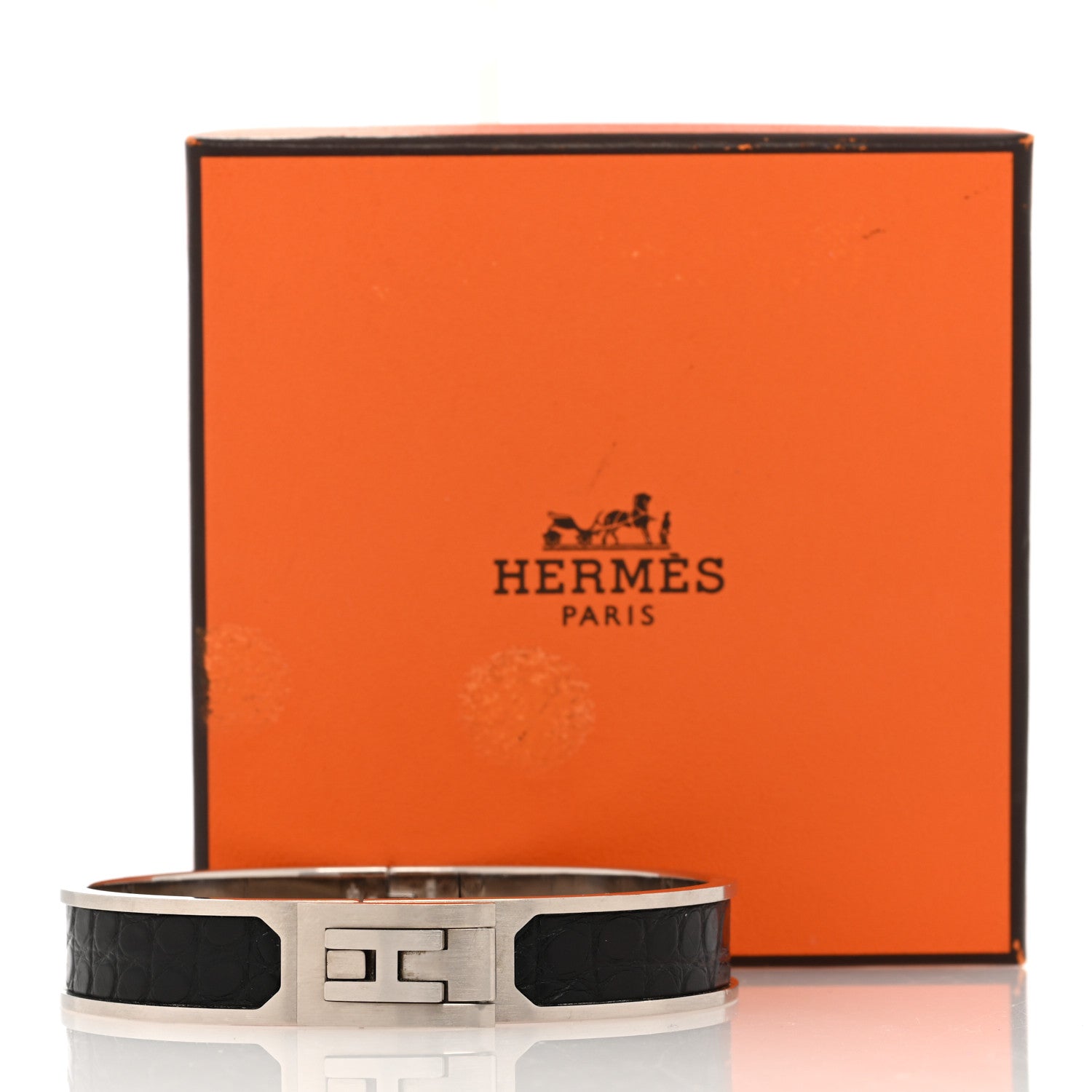 Hermes Matte Alligator Jet Bracelet GM Black 5 of 5