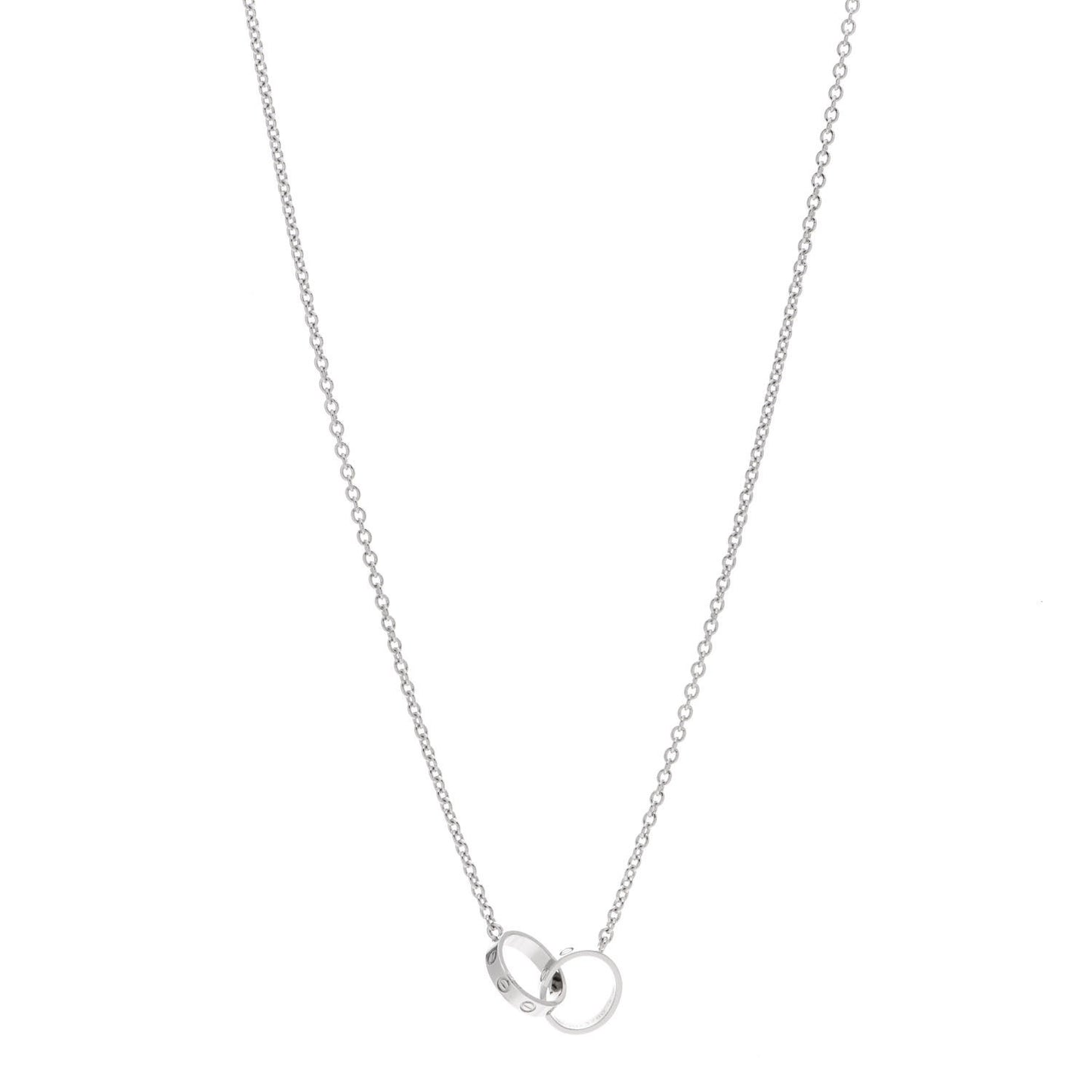 18K White Gold Interlocking LOVE Necklace