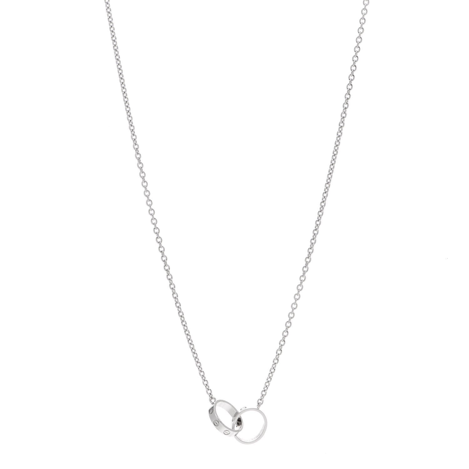 Cartier 18K White Gold Interlocking LOVE Necklace 1 of 6