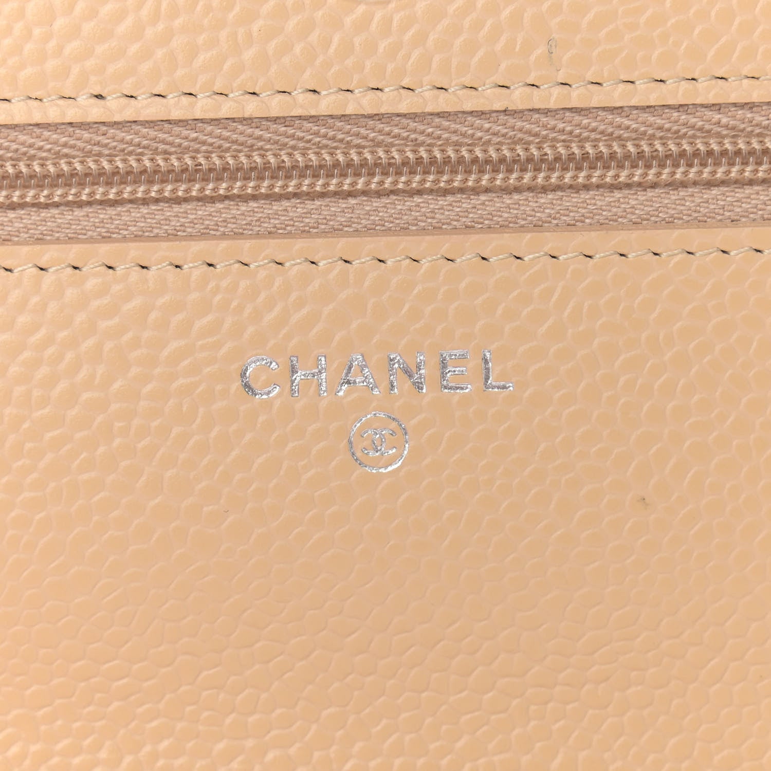 Chanel Caviar Quilted Wallet On Chain WOC Beige 6 of 10