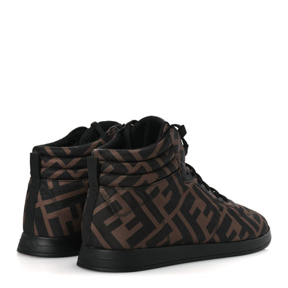 Fendi Nylon FF Reloaded High Top Sneakers 41 Tobacco Black 5 of 10