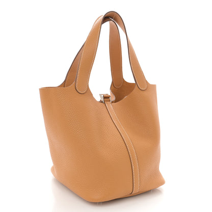 Hermes Taurillon Clemence Picotin Lock 22 MM Natural Sable 3 of 10