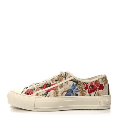 Christian Dior Canvas Floral Embroidered Womens Walk'N'Dior Low Top Sneakers 39 Multicolor 1 of 10