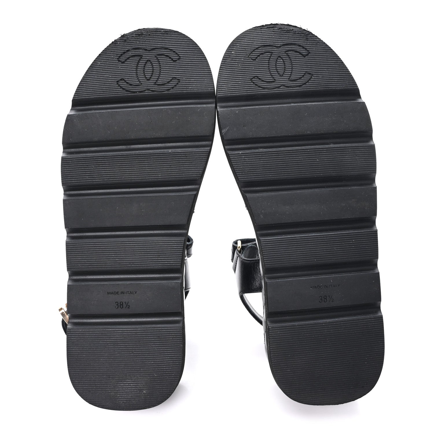 Chanel Lambskin Quilted Platform Sandals 38.5 Black 6 of 9