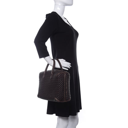 Bottega Veneta Crocodile Nappa Intrecciato Padded Travel Bag Brown 2 of 9