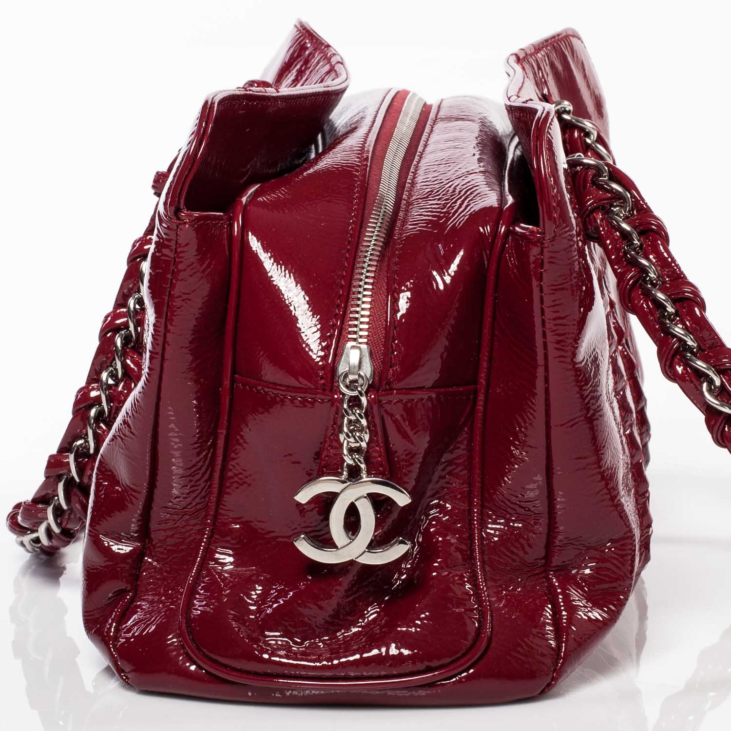 Chanel Patent Luxe Ligne Medium Tote Red 4 of 9