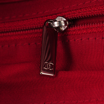 Chanel Grosgrain Striped Tote Red White 2 of 8