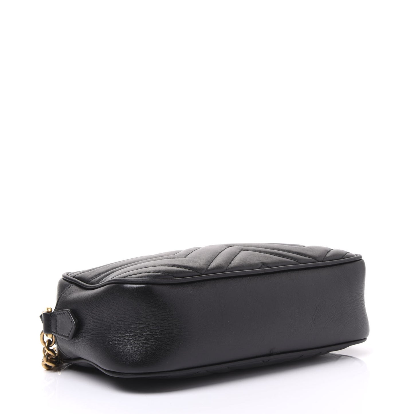 Calfskin Matelasse Small GG Marmont Chain Shoulder Bag Black