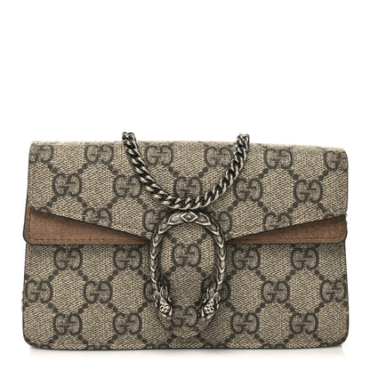 Gucci GG Supreme Monogram Super Mini Dionysus Shoulder Bag Taupe 1 of 11