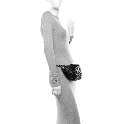 Chanel Lambskin Quilted Waist Bag Fanny Pack Black 2 of 11
