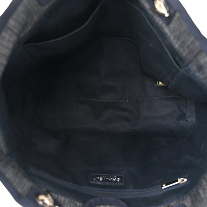 Chanel Denim Small Deauville Tote Dark Blue 5 of 12