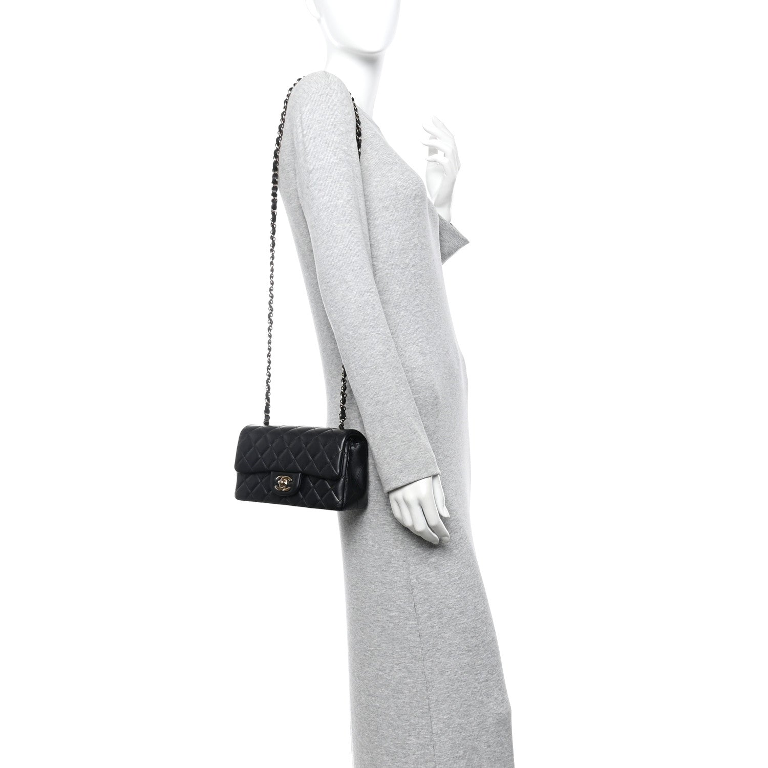 Chanel Lambskin Quilted Mini Rectangular Flap Black 2 of 12