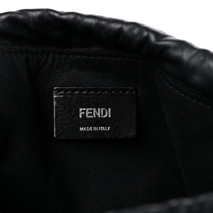 Fendi Soft Nappa Logo Small Drawstring Pouch Bag Black Sunflower 6 of 14