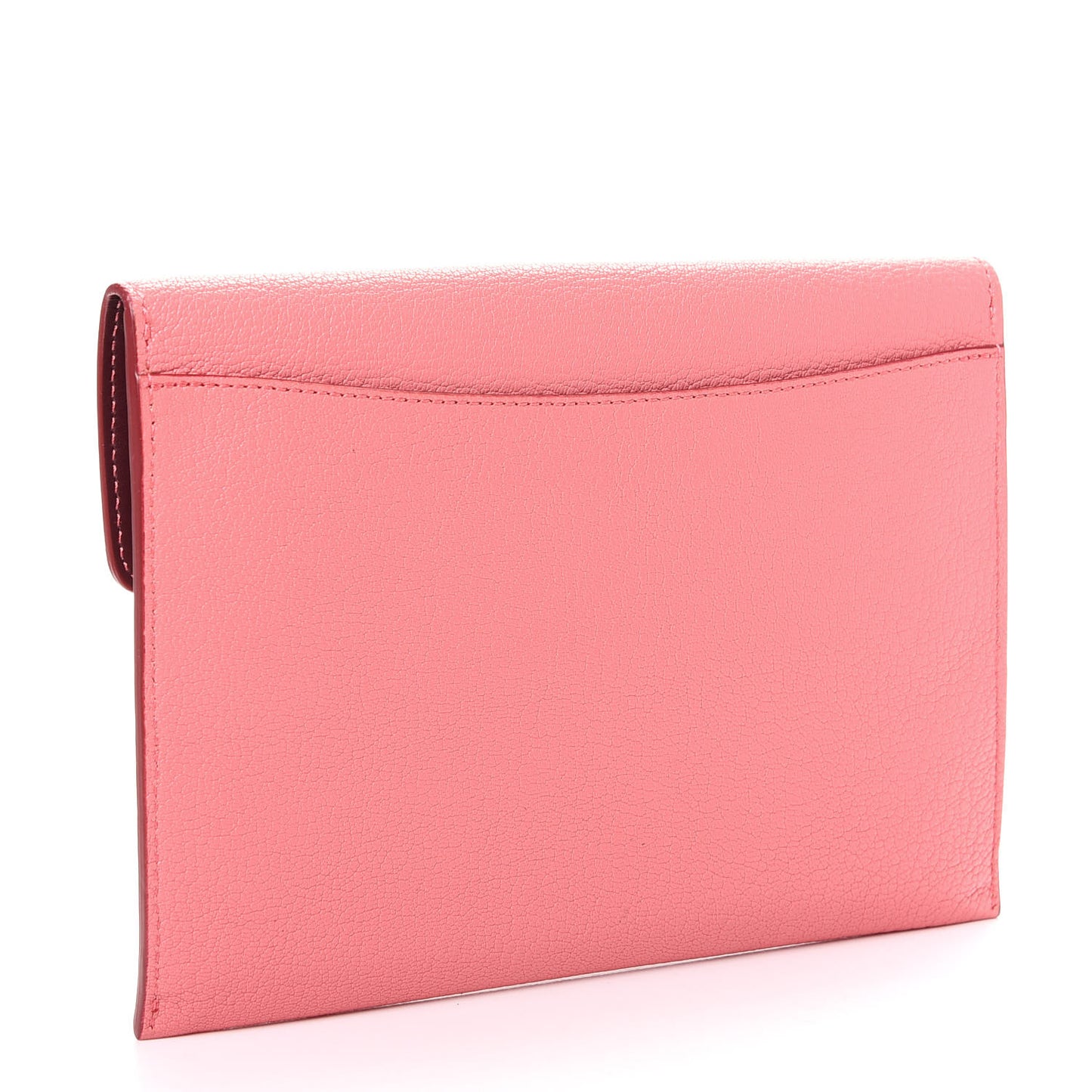 Goatskin Pendleton D-Ring Clutch Bright Coral Pink