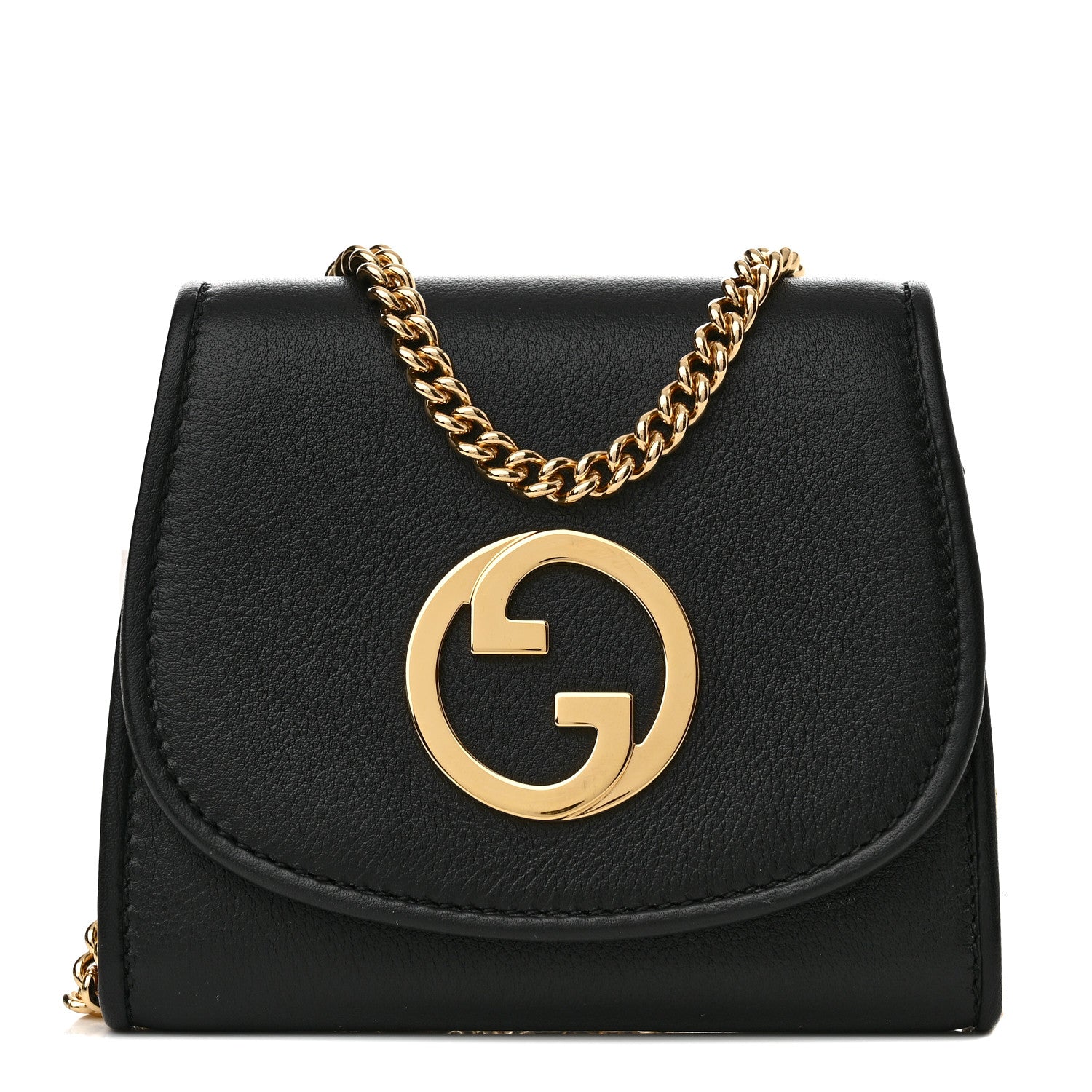 Gucci Roxy Calfskin Medium Blondie Chain Wallet Black 1 of 11