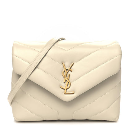 Saint Laurent Calfskin Y Quilted Monogram Toy Loulou Crossbody Bag Blanc Vintage 1 of 13
