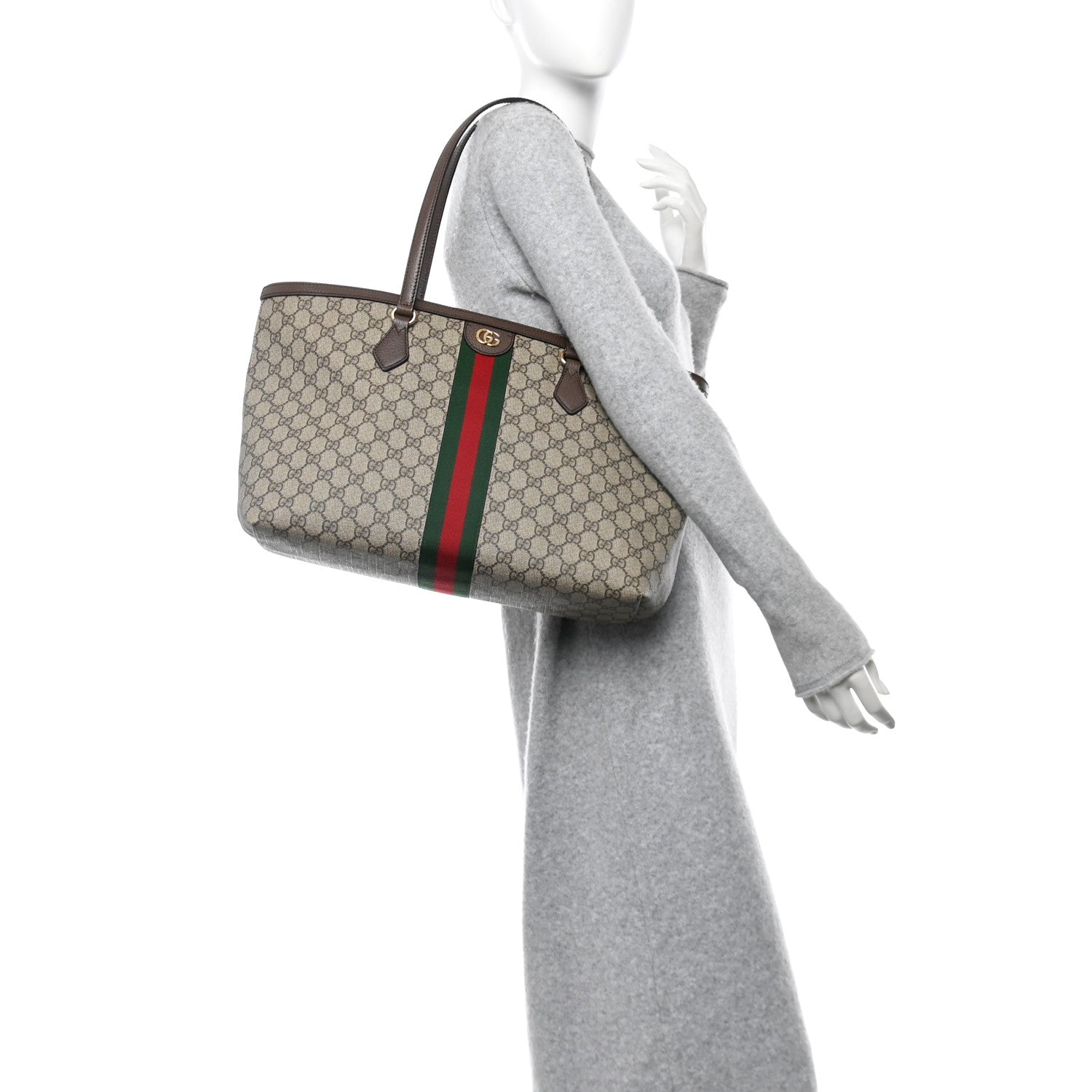 Gucci GG Supreme Monogram Medium Ophidia Shopping Tote Brown 2 of 10