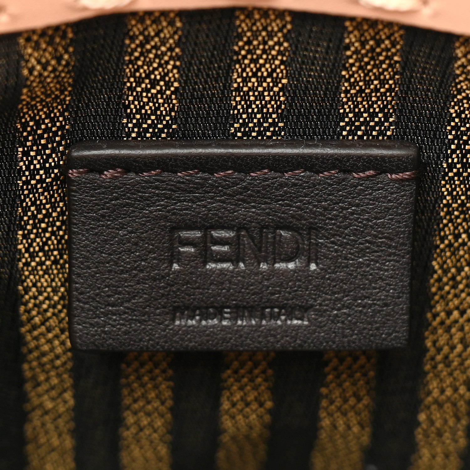 Fendi Vitello King Plexiglass Logo Embossed Mini Fendi Sunshine Shopper Tote Light Rose 6 of 9