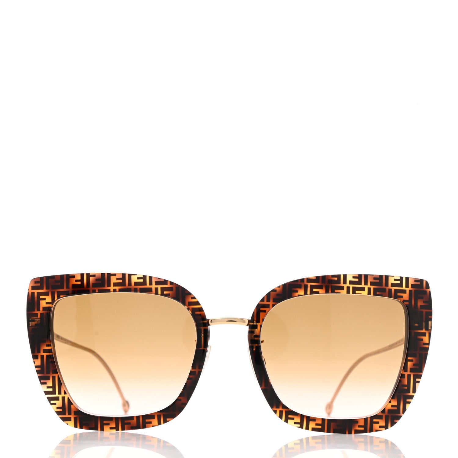 Fendi Acetate Metal F is Fendi FF Square Cat Eye Sunglasses FF 0424/F/S Havana 2 of 8