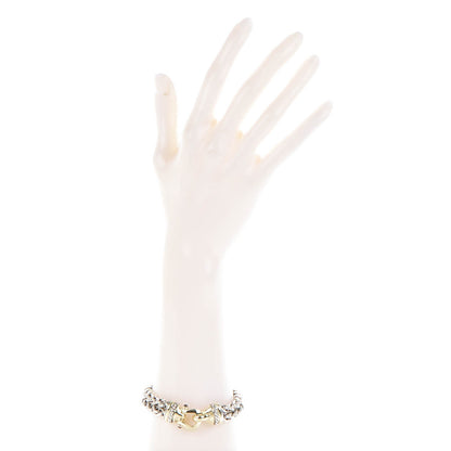 David Yurman Sterling Silver 14K Yellow Gold Red Tourmaline Double Wheat Buckle Bracelet 2 of 7