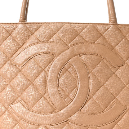 Chanel Caviar Quilted Medallion Tote Beige 8 of 10