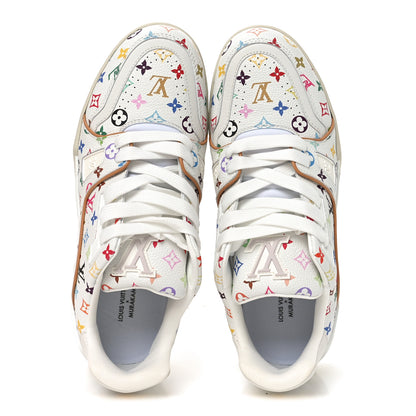 Louis Vuitton LV X TM Calfskin Monogram Multicolor Womens LV Trainer Sneakers 39 White Multicolor 2 of 11