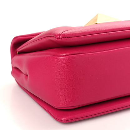 Valentino Garavani Nappa One Stud Chain Clutch Blossom 7 of 8