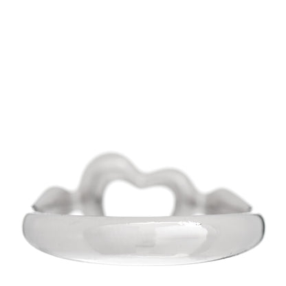 Tiffany Platinum Diamond Elsa Peretti Open Heart Ring 50 5.5 4 of 5